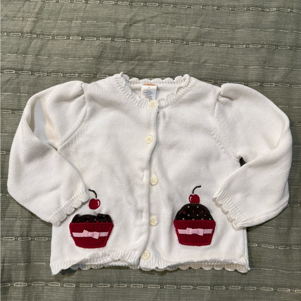Gymboree White Button-Up Cardigan